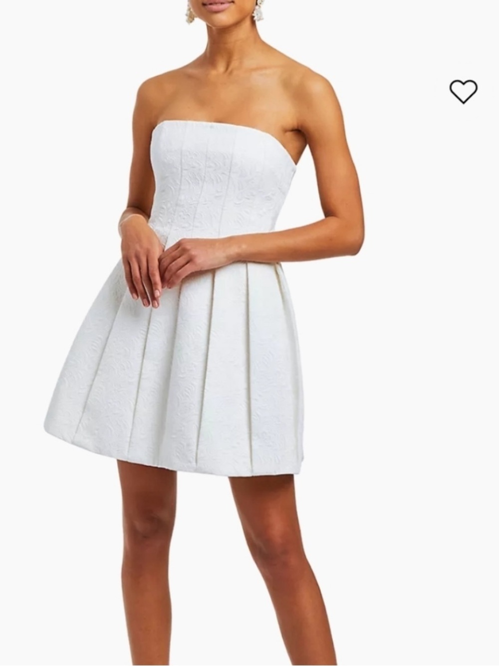 Mestiza New York Brielle Pleated Strapless Jacquard Mini Dress